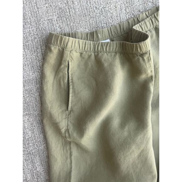 J. Jill Love Linen Green Pull On Crop Pants with Pockets Small 6-8 - Picture 4 of 6